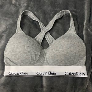 Calvin Klein light grey padded bralette